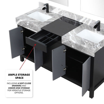 Zilara 60" Black and Grey Double Vanity - Backyard Provider