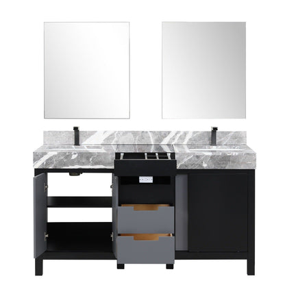 Zilara 60" Black and Grey Double Vanity - Backyard Provider