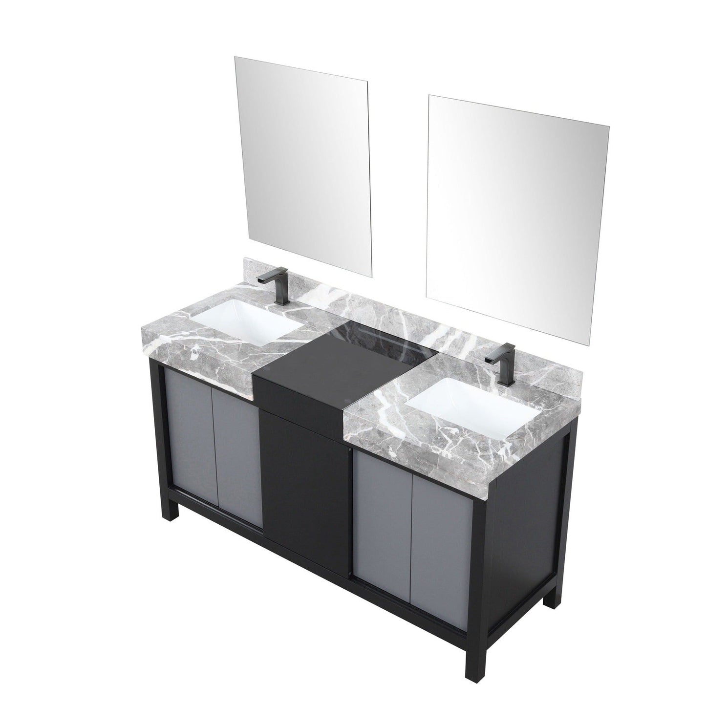 Zilara 60" Black and Grey Double Vanity - Backyard Provider