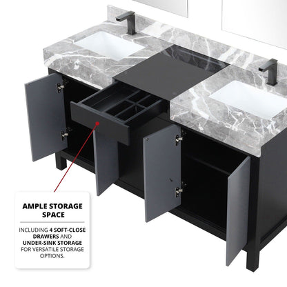 Zilara 60" Black and Grey Double Vanity - Backyard Provider