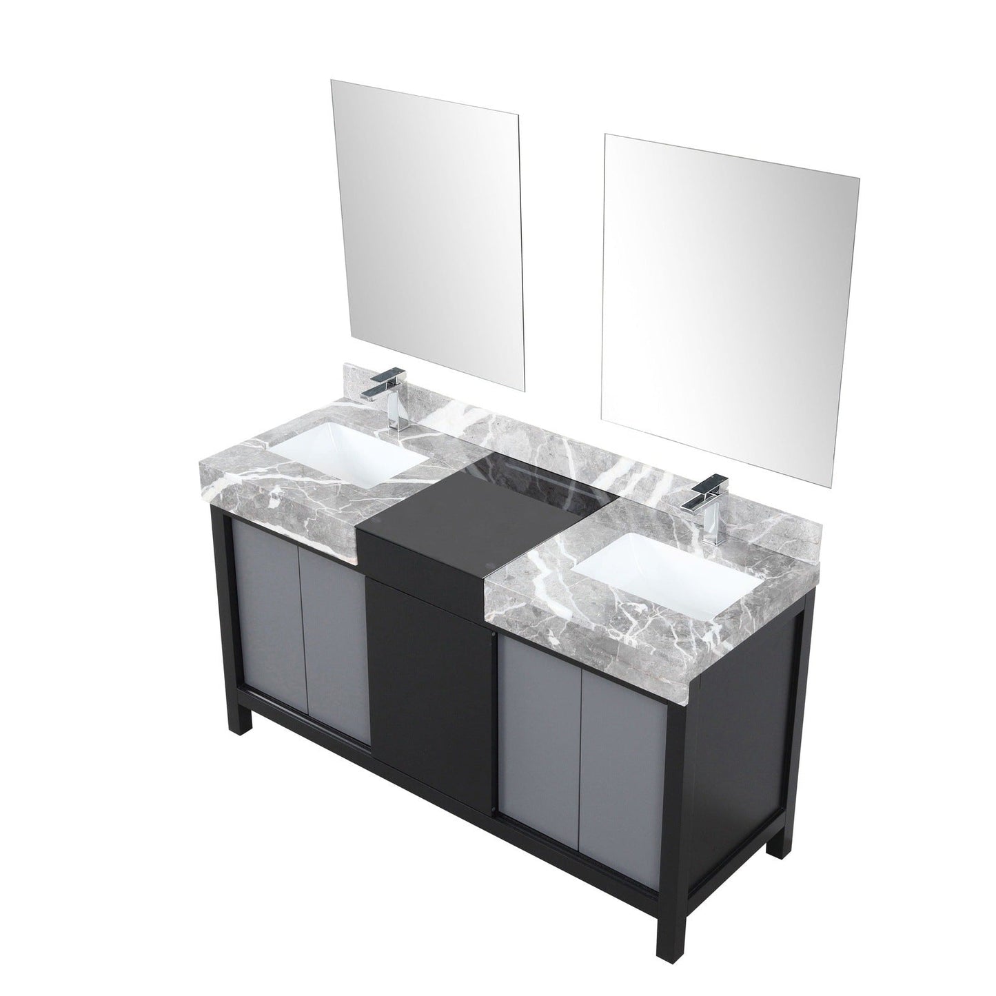 Zilara 60" Black and Grey Double Vanity - Backyard Provider