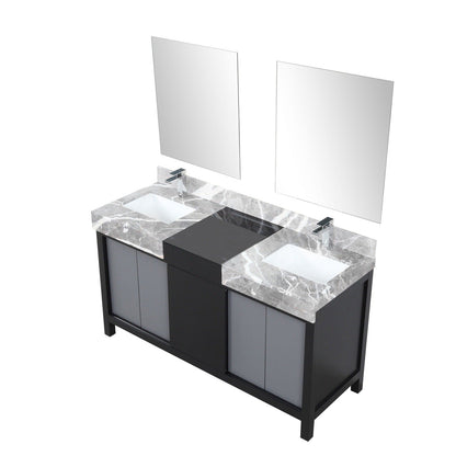 Zilara 60" Black and Grey Double Vanity - Backyard Provider