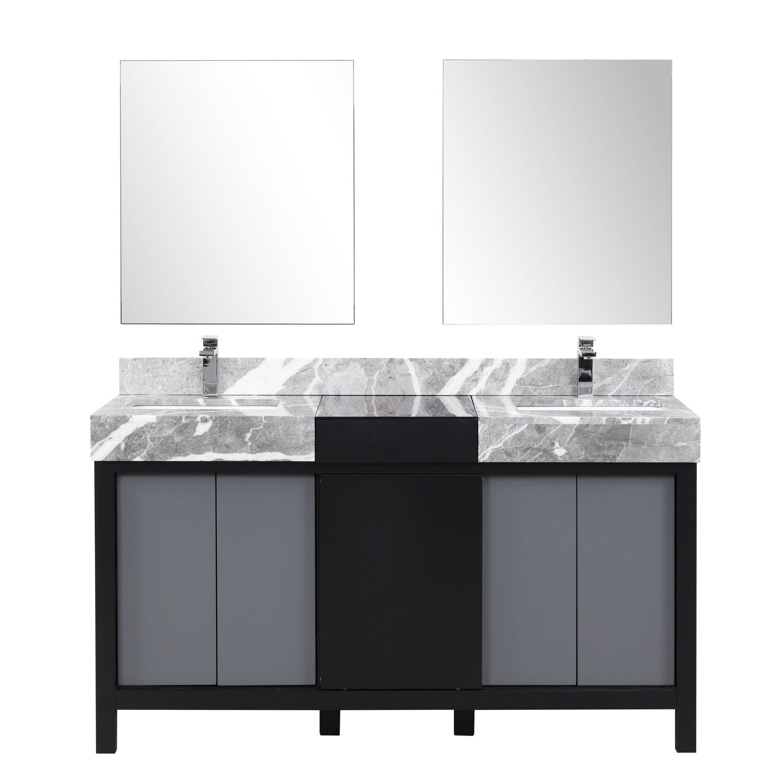 Zilara 60" Black and Grey Double Vanity - Backyard Provider