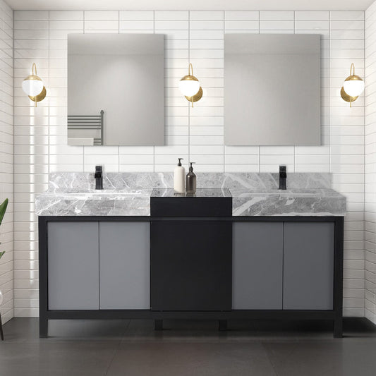 Zilara 72" Black and Grey Double Vanity - Backyard Provider
