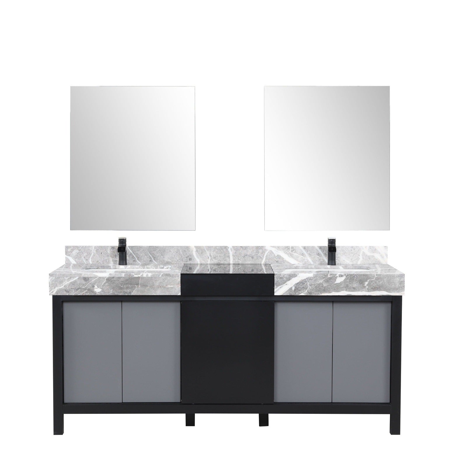 Zilara 72" Black and Grey Double Vanity - Backyard Provider