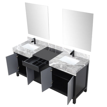 Zilara 72" Black and Grey Double Vanity - Backyard Provider