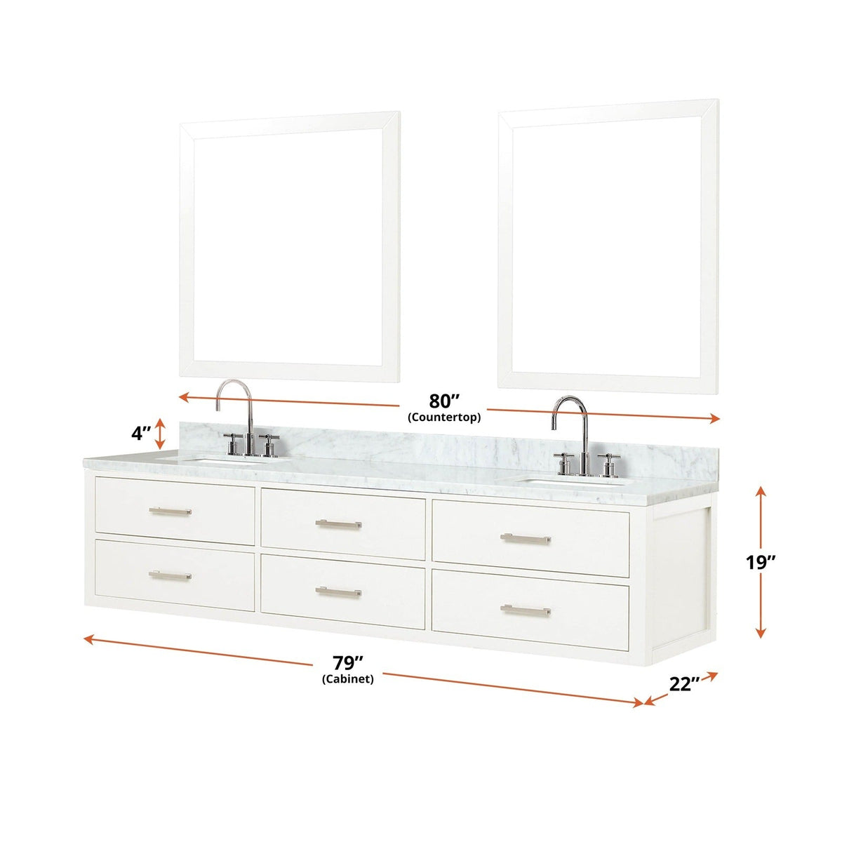 Castor 80" x 22" Double Bath Vanity - Backyard Provider
