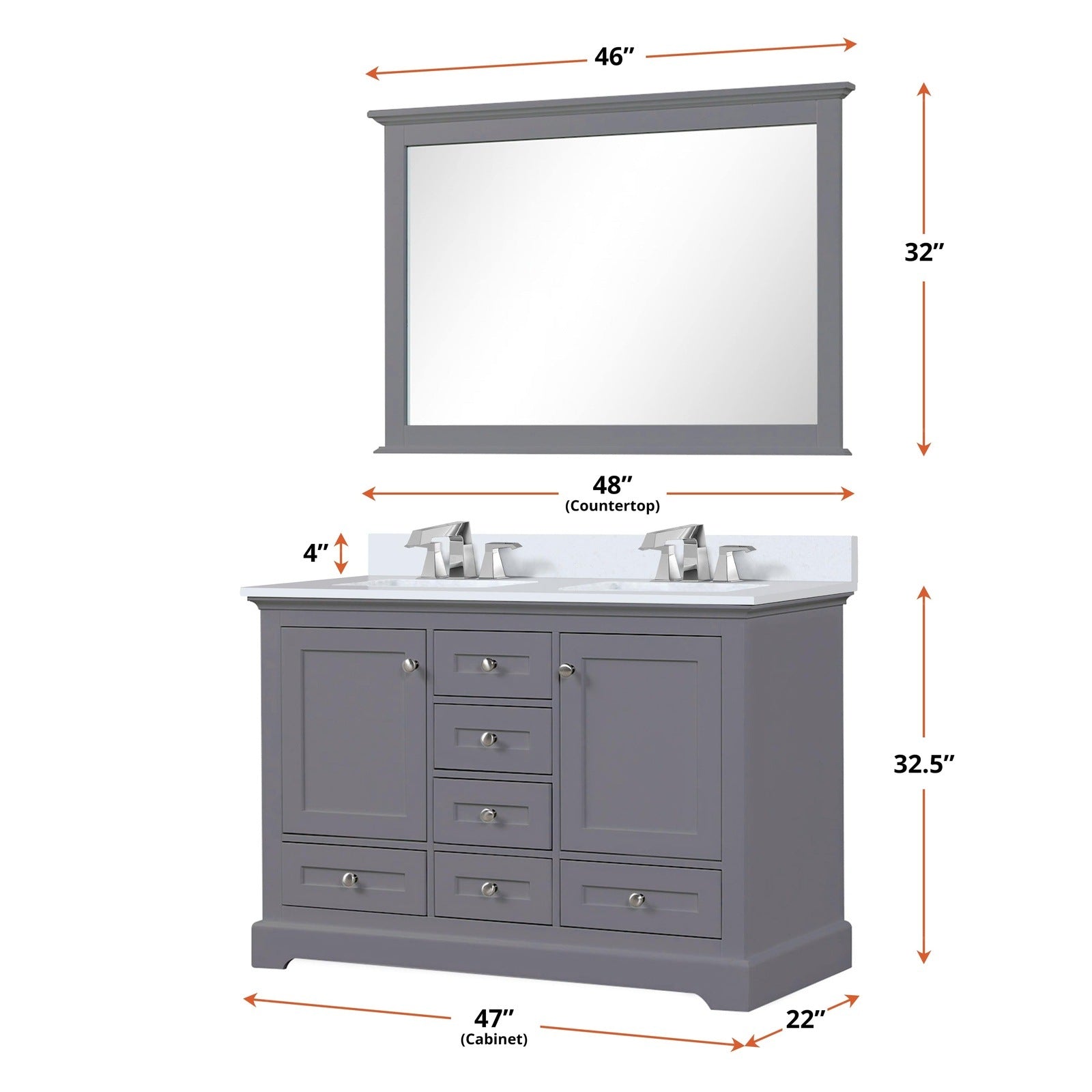 Dukes 48" x 22" Double Bath Vanity - Backyard Provider