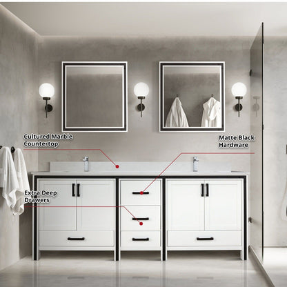 Ziva 84" x 22" Double Bath Vanity - Backyard Provider