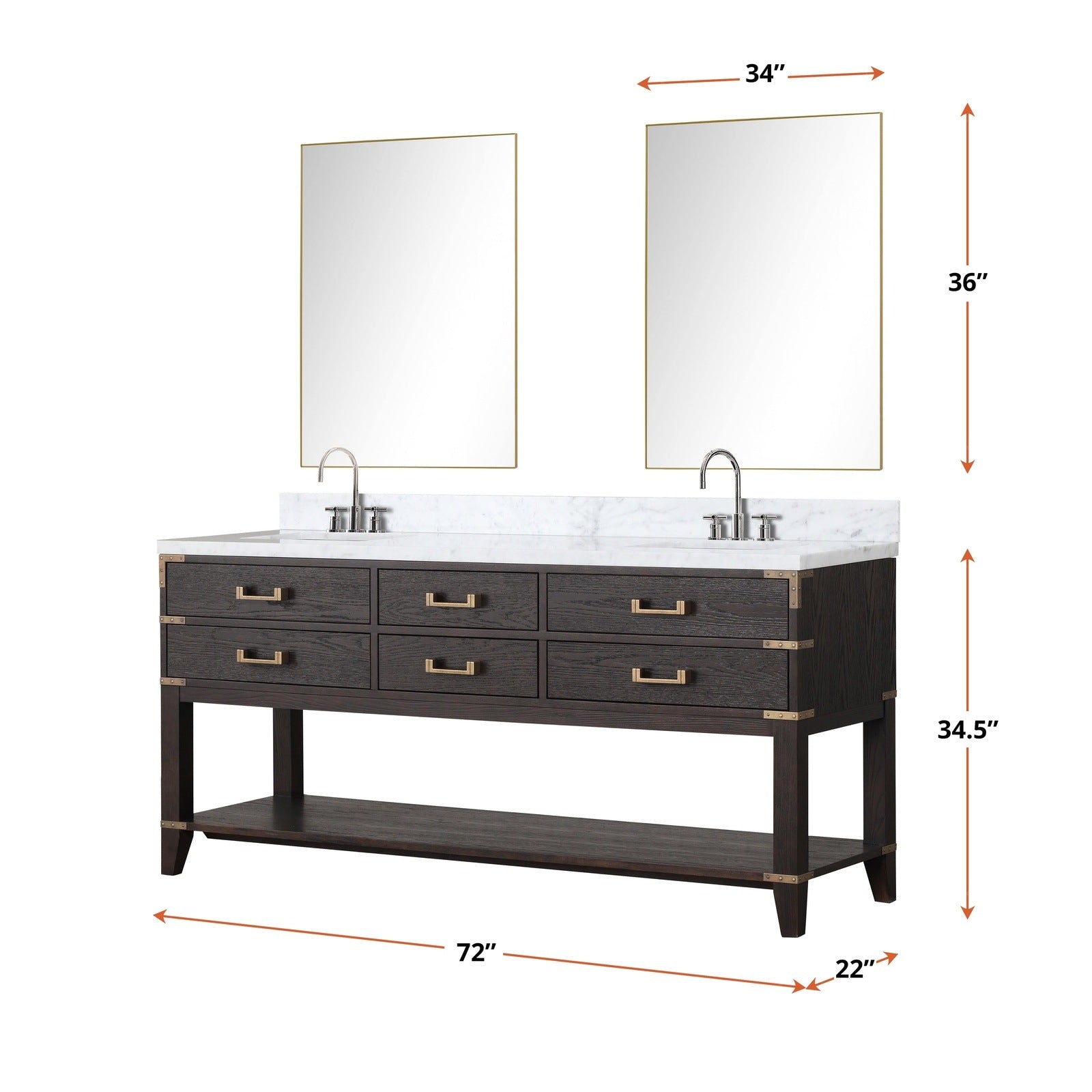 Norwalk 72" x 22" Double Bath Vanity - Backyard Provider