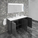 Casa Mare Benna 63" Glossy Gray Bathroom Vanity and Double Sink Combo with LED Mirror - Benna160GG-63-S