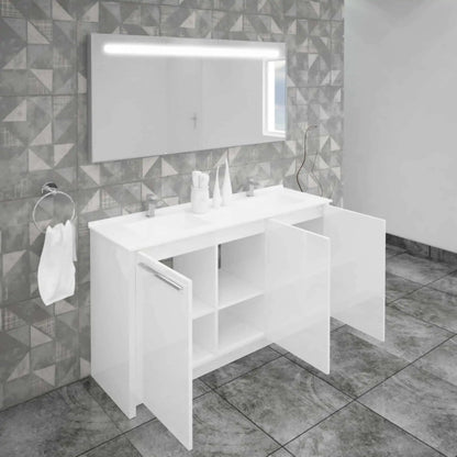 Casa Mare Benna 63" Bathroom Vanity and Double Sink Combo with LED Mirror - Benna160GG-63