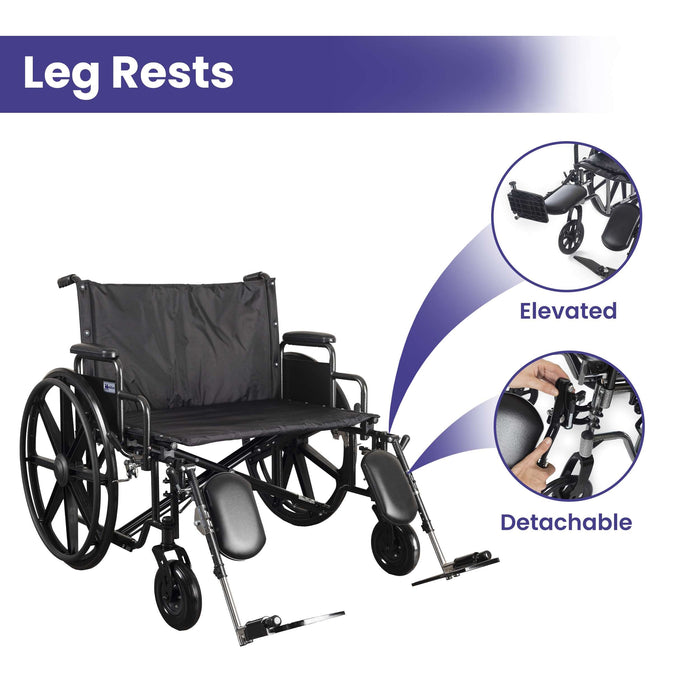 Medacure Ultra Wide Bariatric Wheelchair - 700 lb. Weight Capacity