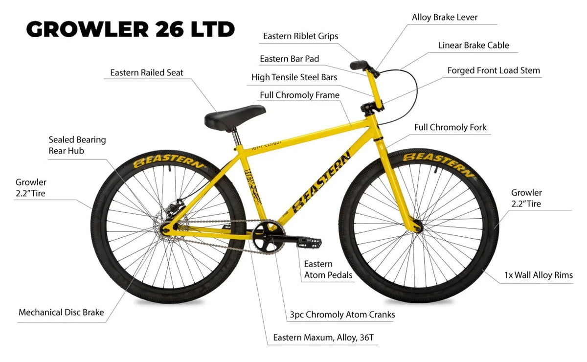 Eastern Growler LTD 26" BMX Cruiser - Blue