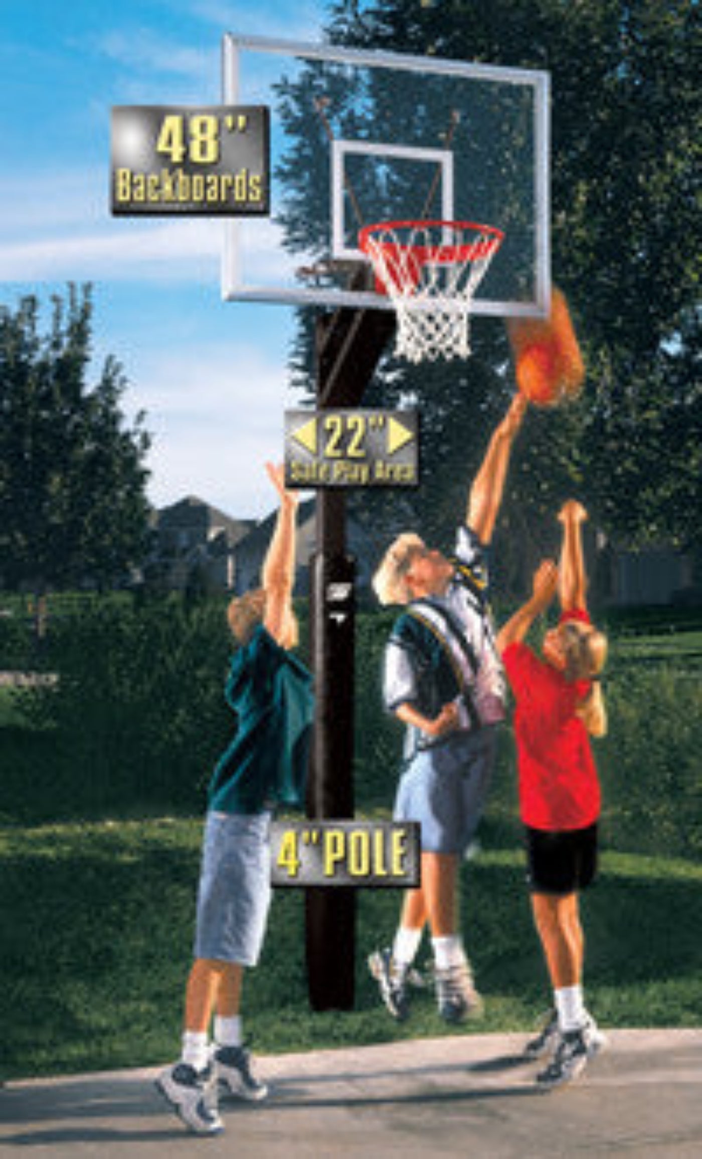 Bison Night Hawk Adjustable Basketball Hoop - 48 Inch Smoked Acrylic - BA89QC-BKBI