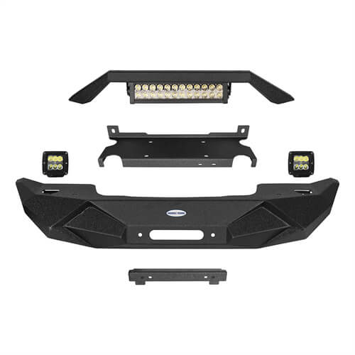 Blade Stubby Front Bumper w/ Light Bar & Rear Bumper Combo(07-18 Jeep Wrangler JK JKU) - Hooke Road