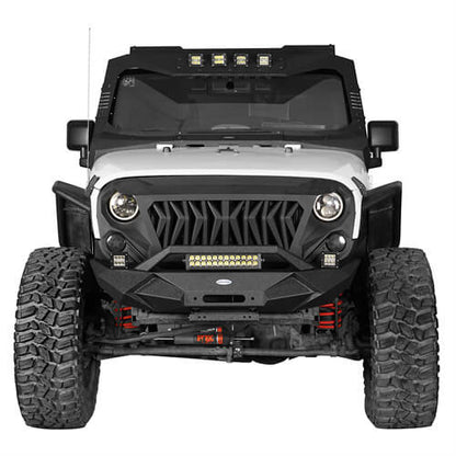 Blade Stubby Front Bumper w/ Light Bar & Rear Bumper Combo(07-18 Jeep Wrangler JK JKU) - Hooke Road