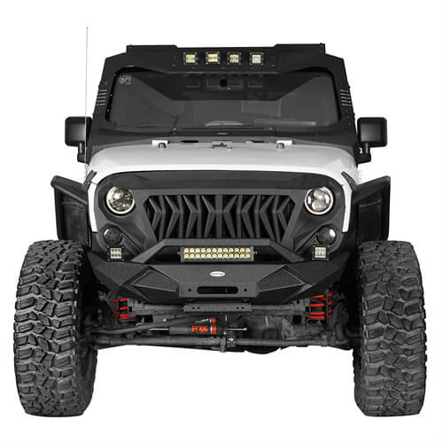 Blade Stubby Front Bumper w/ Light Bar & Rear Bumper Combo(07-18 Jeep Wrangler JK JKU) - Hooke Road