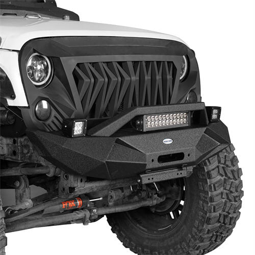 Blade Stubby Front Bumper w/ Light Bar & Rear Bumper Combo(07-18 Jeep Wrangler JK JKU) - Hooke Road