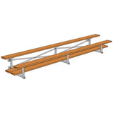 Bleacher - 15 ft. 2 Row - Double Foot Plank - Tip & Roll Powder Coated - BLDP-2TRGPC