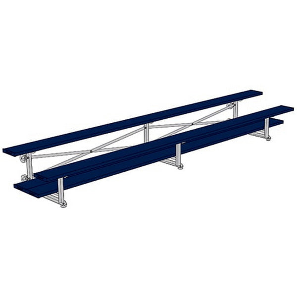 Bleacher - 15 ft. 2 Row - Single Foot Plank - Tip & Roll Powder Coated - 2TRGPC