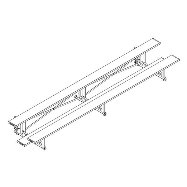 Bleacher - 15 ft. 2 Row - Single Foot Plank - Tip & Roll - 2TRG