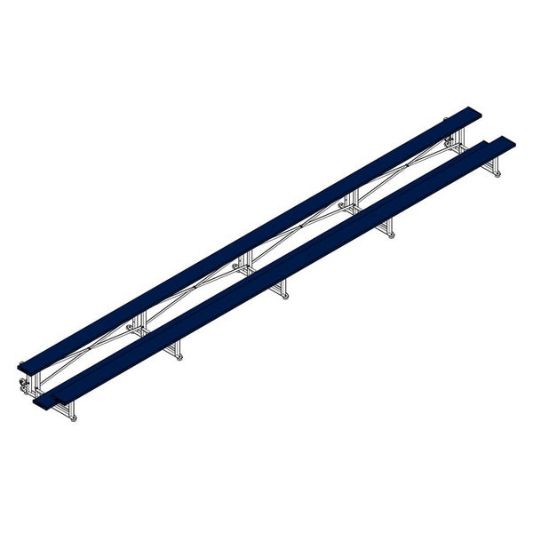 Bleacher - 27 ft. 2 Row - Single Foot Plank - Tip & Roll - BLCH-227TRGPC