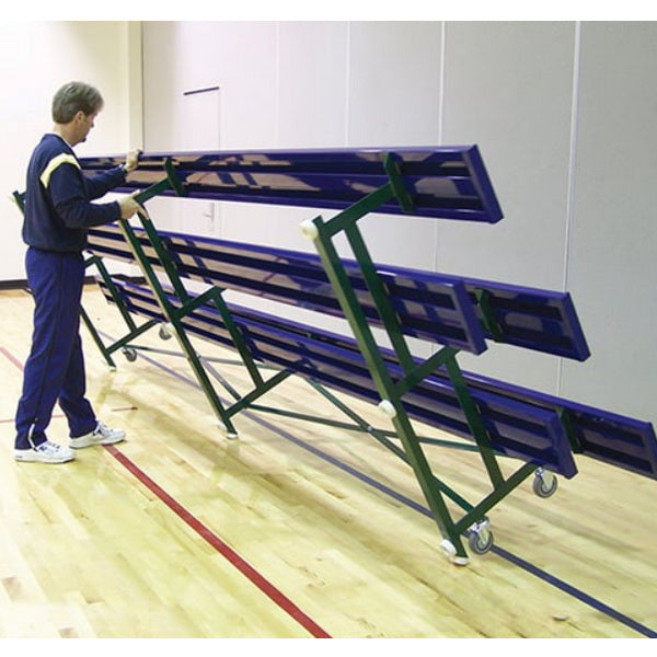 Bleacher - 27 ft. 2 Row - Single Foot Plank - Tip & Roll - BLCH-227TRGPC