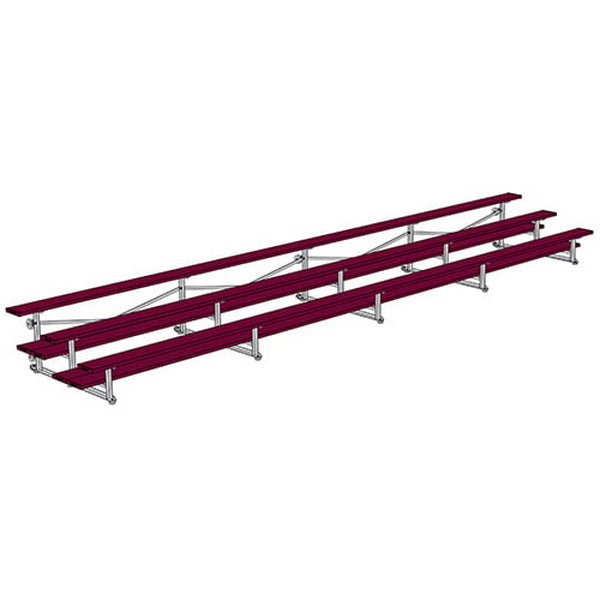 Bleacher - 15 ft. 3 Row - Single Foot Plank -Tip & Roll - 90778