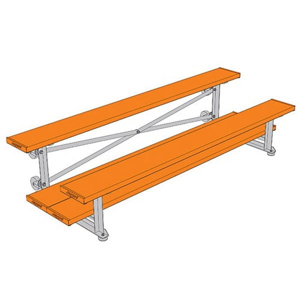 Bleacher - 7-1/2 ft. 2 Row - Double Foot Plank - Tip & Roll - 275TRG