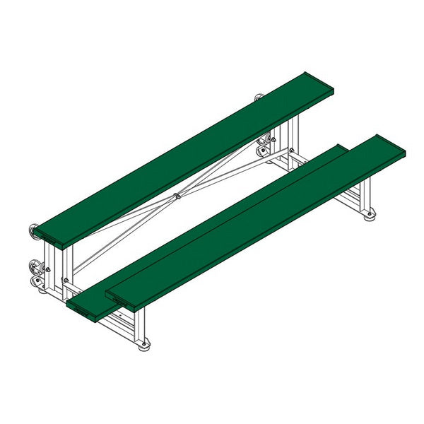 Bleacher - 7-1/2 ft. 2 Row - Single Foot Plank - Tip & Roll - 275TRG