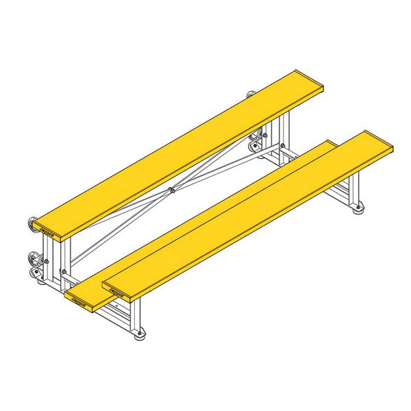 Bleacher - 7-1/2 ft. 2 Row - Single Foot Plank - Tip & Roll - 275TRG