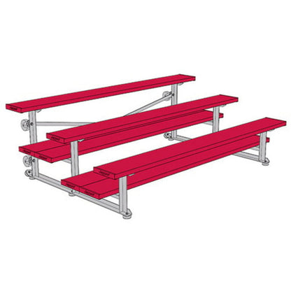 Bleacher - 7-1/2 ft. (3 Row - Double Foot Plank) - Tip & Roll - BLDP-375TRG