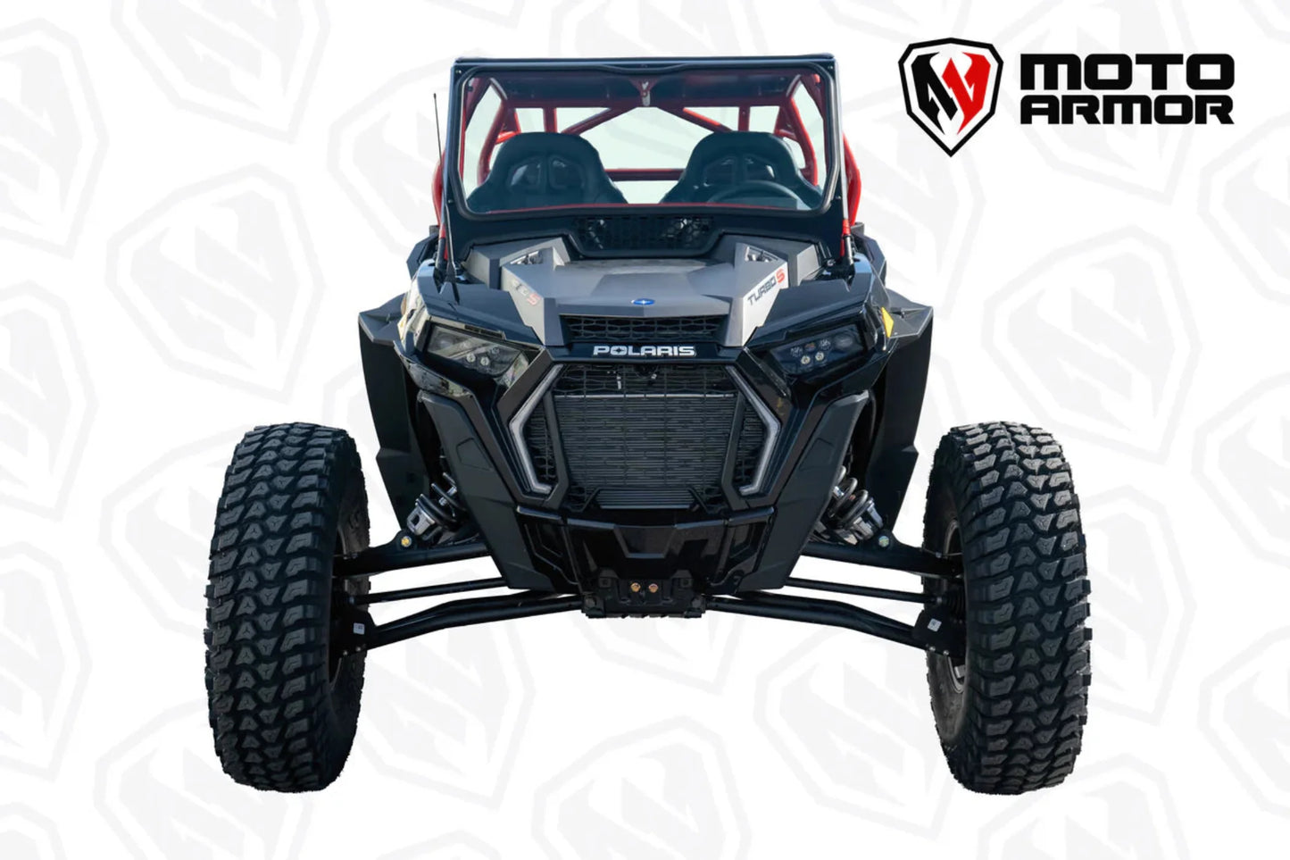 Moto Armor Polaris RZR Turbo S / XP Turbo / XP 1000 Full Glass Windshield for Voodoo Riders Cage - MA-VOODOOTURS-WS-GLS-BLK-Y
