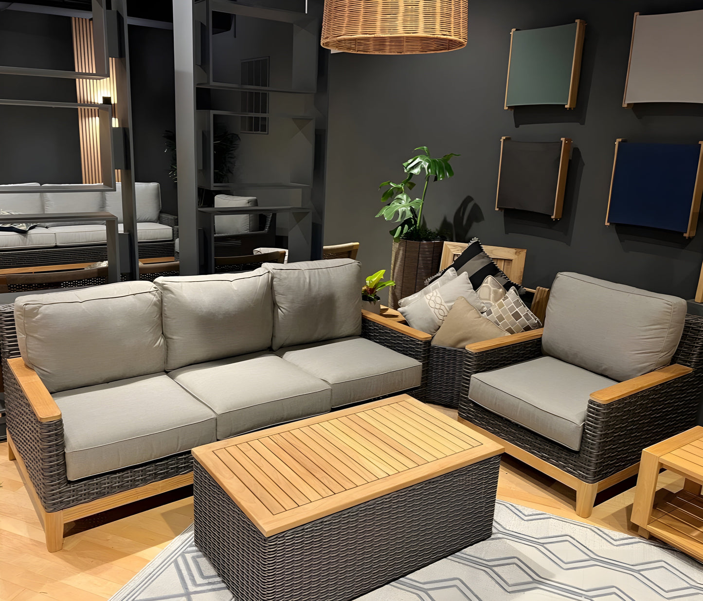 Royal Teak Collection Boca 3-Seater Sofa with Nurture Colored Cushions - BOCA3S