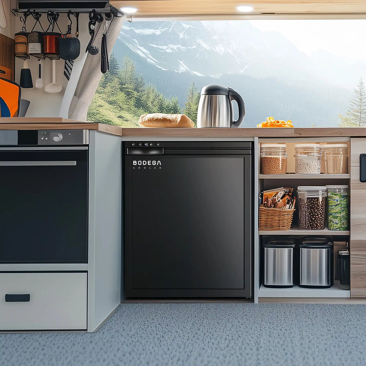 BODEGA 12 Volt RV Refrigerator 2.3cu.ft 65L RV Fridge and Freezer