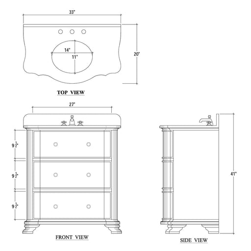 Lovecup Miranda Bathroom Vanity with Sink and Marble Top - 16696329404514