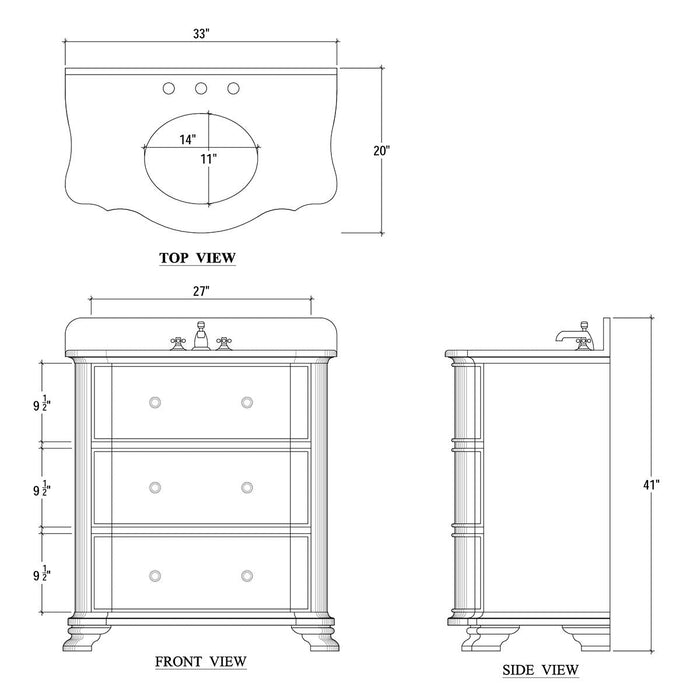 Lovecup Miranda Bathroom Vanity with Sink and Marble Top - 16696329404514