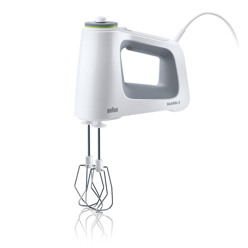 Braun Hand Mixer with Beaters, Dough Hooks, and Accessory Bag in White HM5100WH