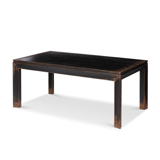 Park Hill Collection Avery Dining Table - Rustic Modern Design in Antique Black, Solid Reclaimed Pine, Seats Six Comfortably - EFT36174