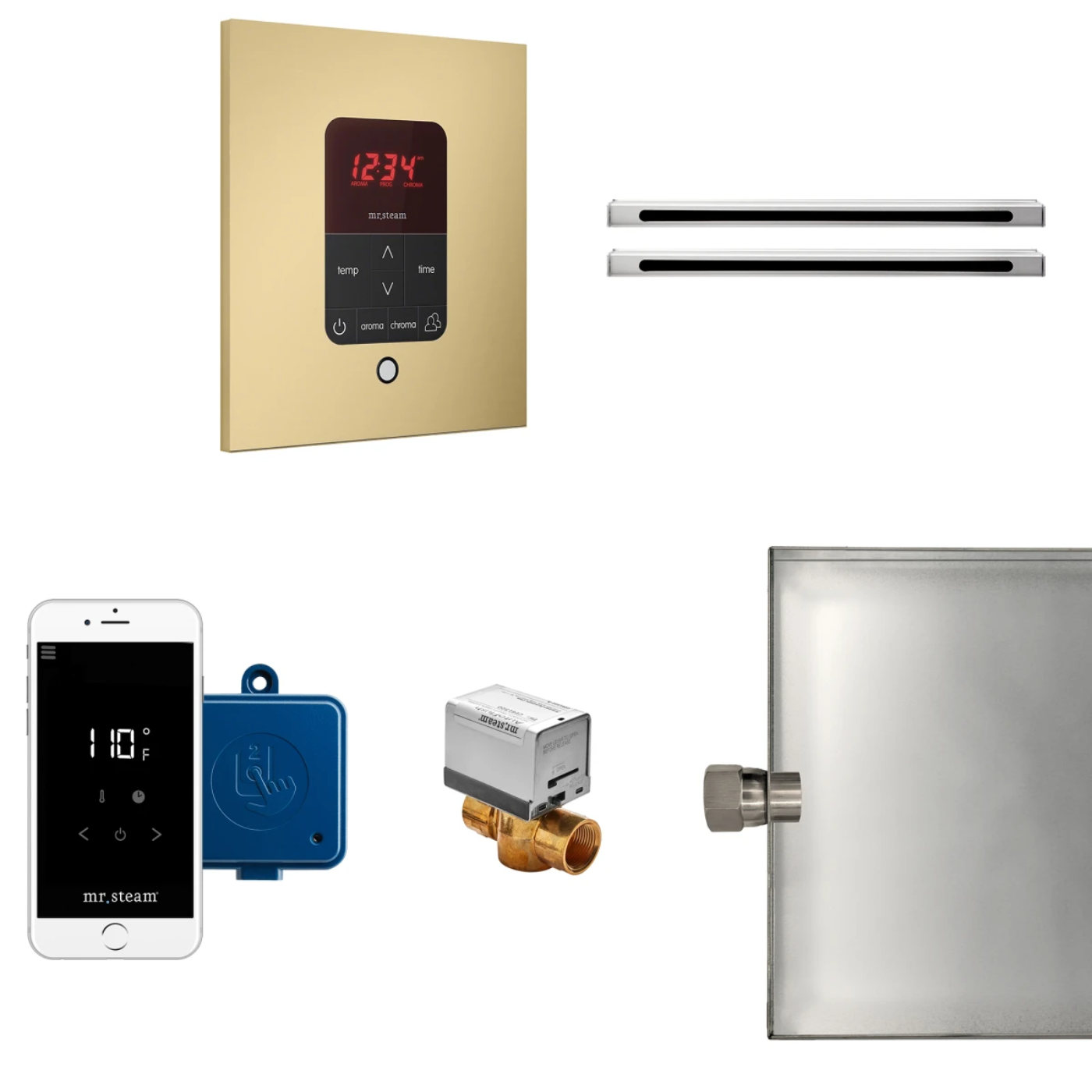 Mr Steam  Butler Max Linear Package Square Satin Brass - BUTLERLXSSB