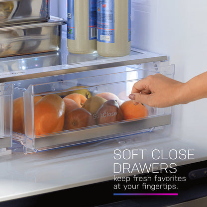 GE 23.2 Cu. Ft. Smart 4-Door French-Door Fridge, Counter-Depth - PJE23BYWFS-KT
