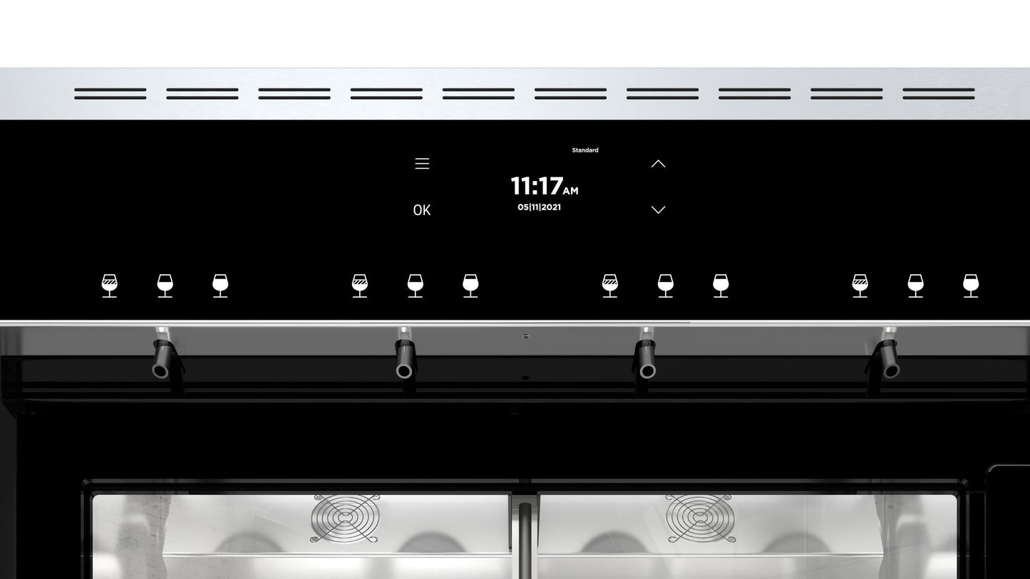 Dacor 24" Wine Dispenser, 4 Bottles, Dual Zone, Custom Volume, Sabbath Mode - DWS4000BB-KT