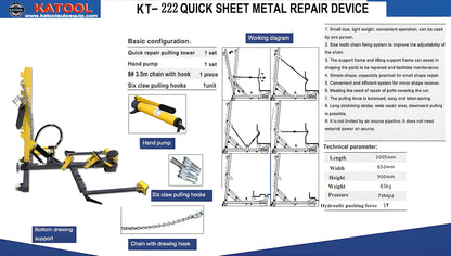 Katool Auto Body Frame Puller Straightener (Free Hand Air Pump & Accessories) - KT-222