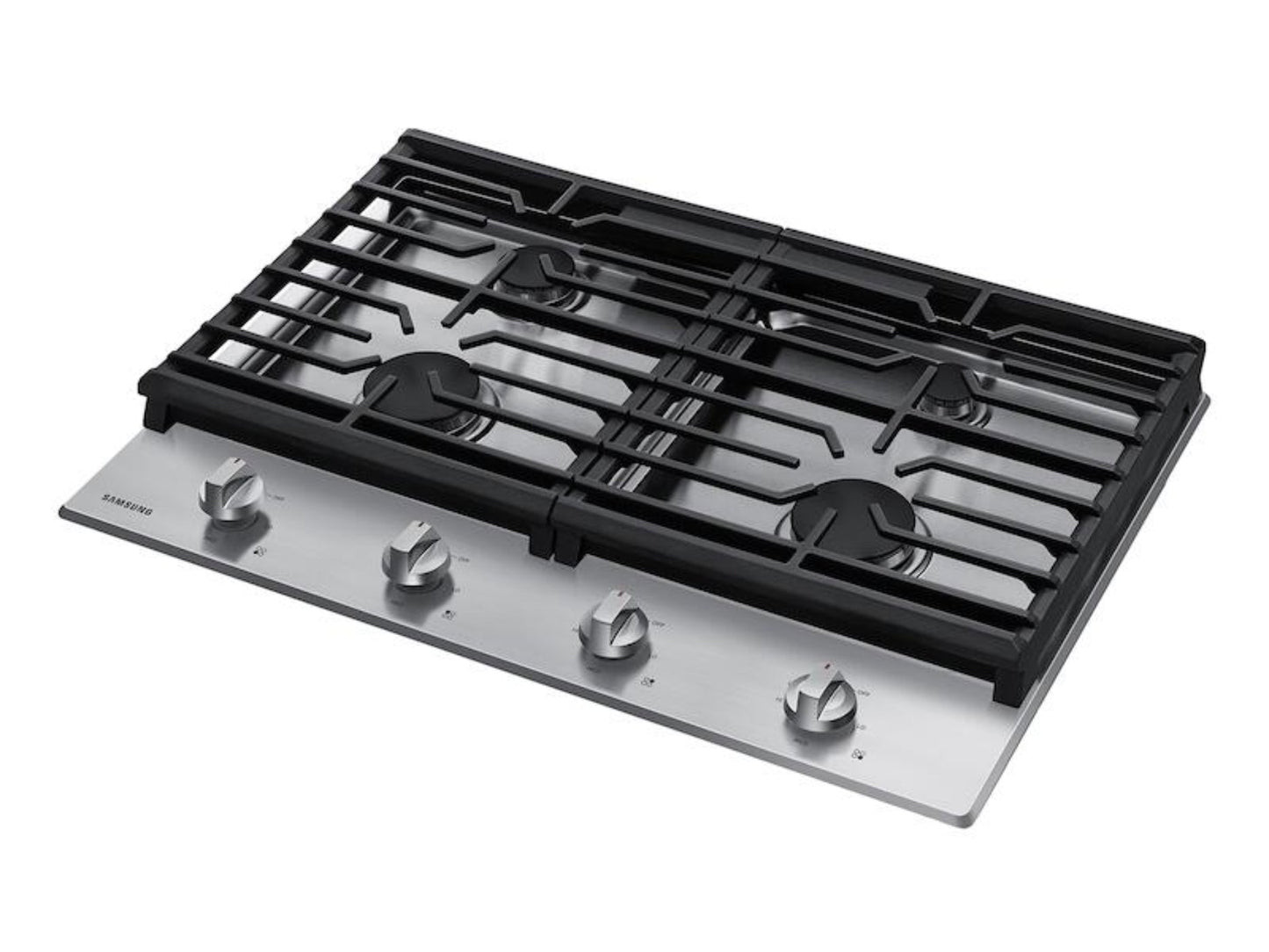 Samsung 30" Gas Cooktop, 4 Sealed Burners, 45K BTU, Continuous Cast Iron Grates, LP Conversion Kit, ADA Compliant – NA30R5310FS-KT