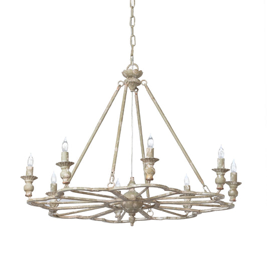 Park Hill Collection French Follie Chandelier - Ornate Iron Design, Stunning Decor, Perfect for Any Elegant Space - ELH90552
