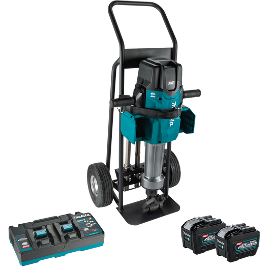 Makita GMH04PLX 80V max (40V max X2) XGT Brushless 70 lb. 1‑1/8" Hex AVT Breaker Hammer Kit, AWS Capable (8.0Ah) & FREE Makita GRH07M1 - GMH04PLX