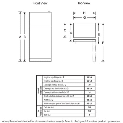 GE APPLIANCES GIE21GTHBB GE(R) ENERGY STAR(R) 21.1 Cu. Ft. Top-Freezer Refrigerator - GIE21GTHBB-KT