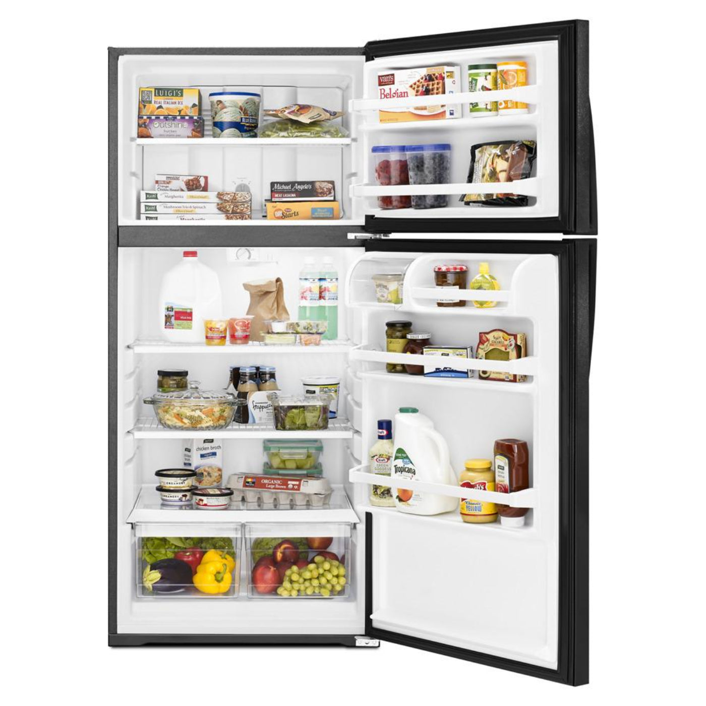 WHIRLPOOL 28-inch Wide Top Freezer Refrigerator - 14 cu. ft. - WRT134TFDB-KT