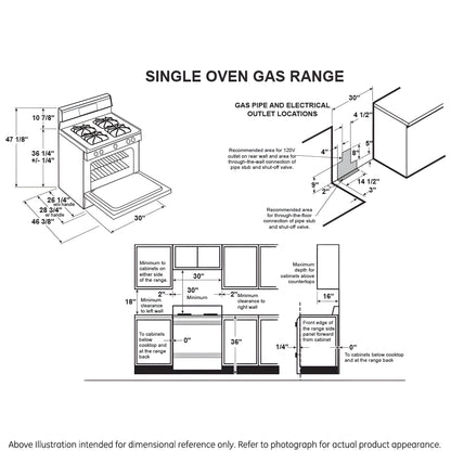 HOTPOINT  30" Free-Standing Standard Clean Gas Range - RGBS400DMWW-KT